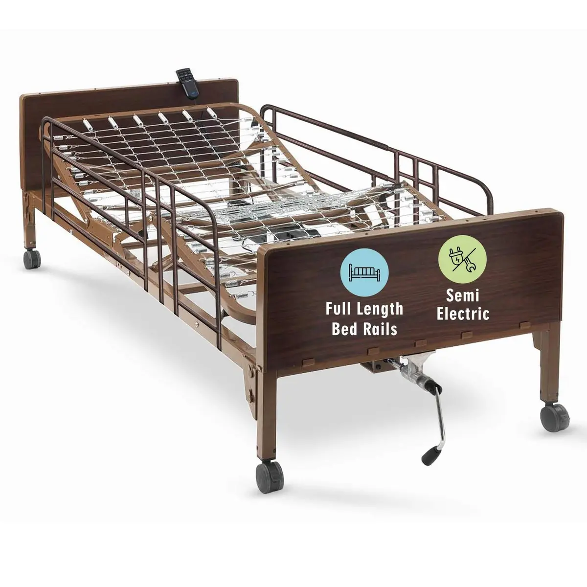 Semi Electric Hospital Bed Mattress Rails Options 6
