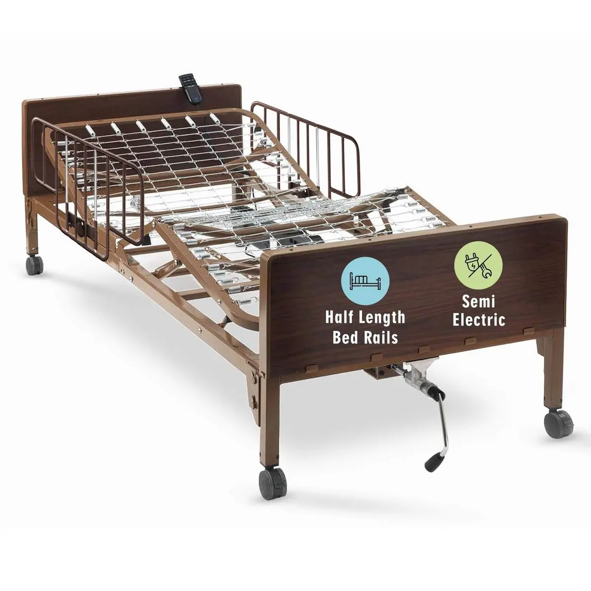 Semi Electric Hospital Bed Mattress Rails Options 1