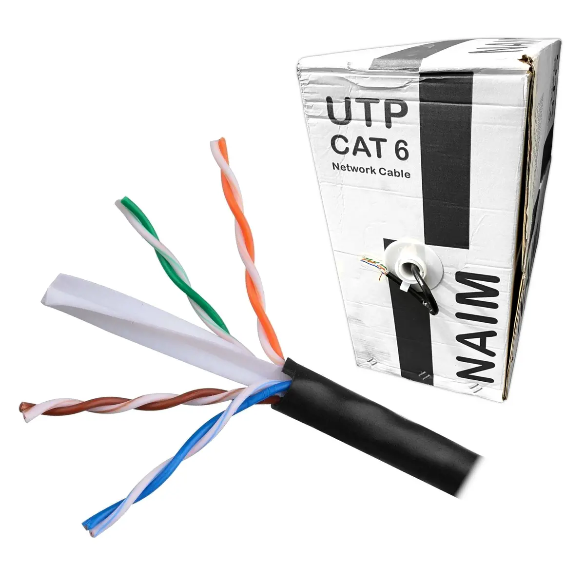 Bulk Cat6 Utp 1000Ft Cca Ethernet Network Cable 23 Awg Pull Box Outdoor Direct Burial - Black 1