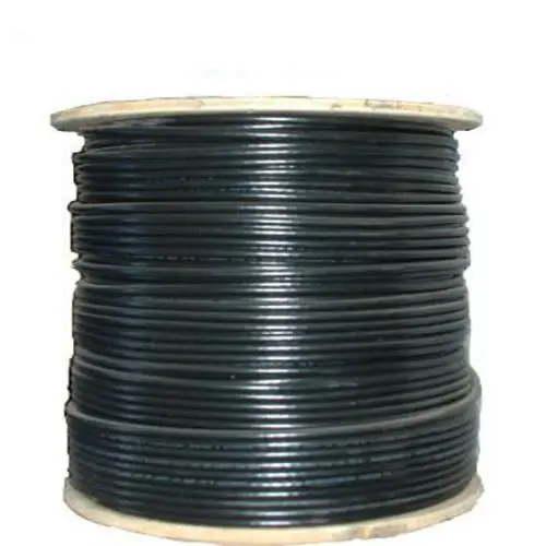 1000' Ft Rg6 Rg-6 Coax Coaxial Quad Shielded Solid Copper Core Conductor Bare 1