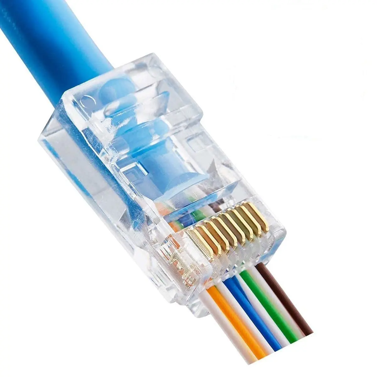 Cat6 Cat6a Pass Through Rj45 End Modular Plug Utp Ethernet Unshielded Connectors 1