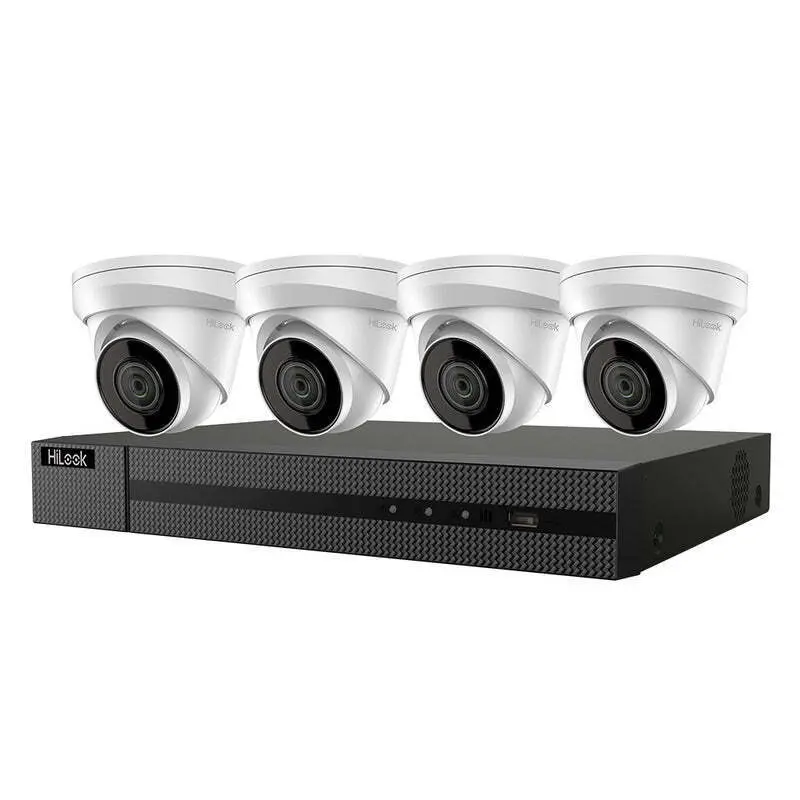 Hilook Ik-4284Th-M/Ph 4-Channel Color Vu 4Mp 4K Poe Turret Nvr Surveillance Kit 1