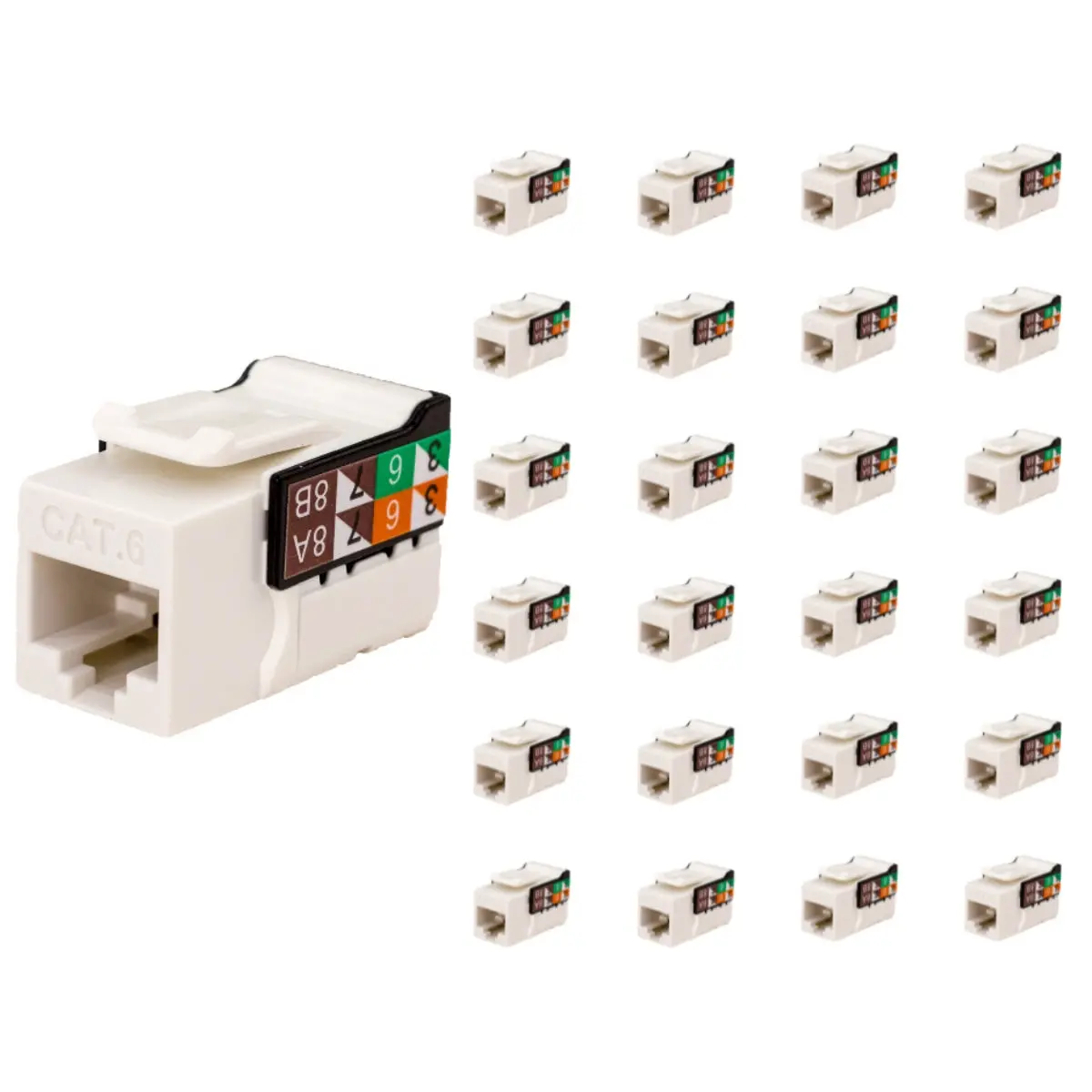 Vertical Cable 352-V2710/Wh/25 Cat6 Rj45 Keystone Jack V-Max Series Unshielded - White (25 Pack) 1