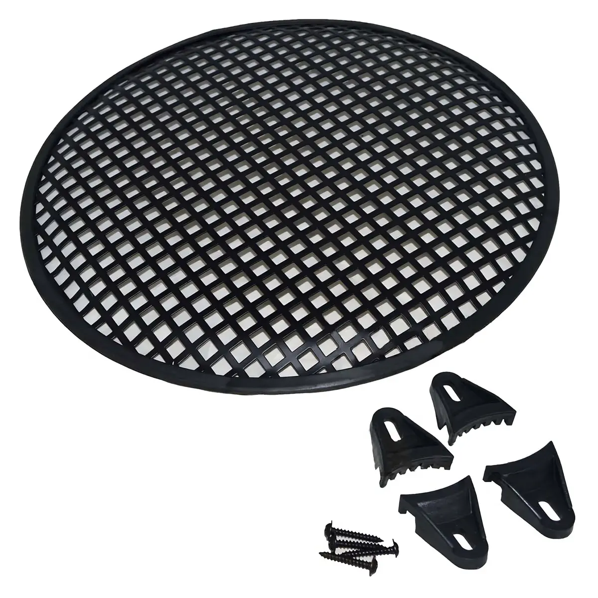 12" Metal Speaker/Subwoofer Waffle Mesh Grille With Clips & Screws 1