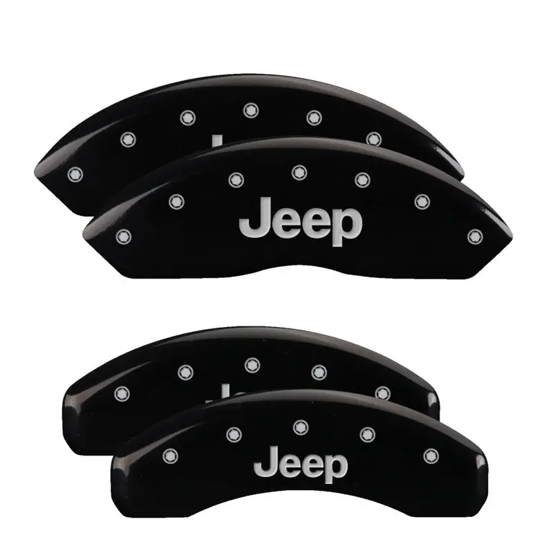 Mgp Engraved Caliper Covers – Front & Rear, Black Finish With Silver Accent, For 2018 Jeep Wrangler 1