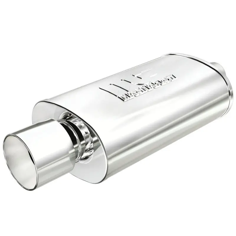 Magnaflow Stainless Steel Muffler With Tip – 14" X 5" X 8", 2.25" Inlet / 4" Outlet 1