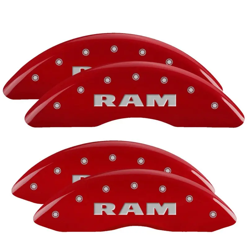 Mgp 4 Caliper Covers Engraved Front & Rear Mopar Black Finish Silver Ch 1