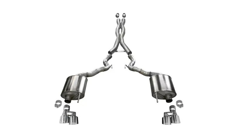 Corsa Sport Cat-Back Exhaust For 2018–2020 Ford Mustang Gt Convertible – Polished 4" Tips, No Active Valves 1
