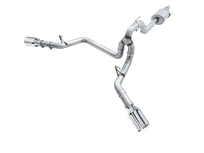 Awe Tuning 2015+ Ford F-150 0Fg Dual Exit Performance Exhaust System W/5In Chrome Silver Tips 1