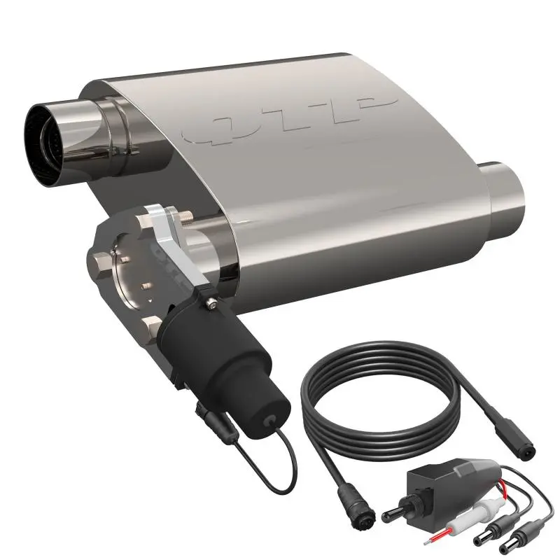 Qtp 2.5-Inch Weld-On Reverse Screamer Muffler – 304 Stainless Steel, Short-Case Design With Bolt-On Qtec Electric Cutout 1